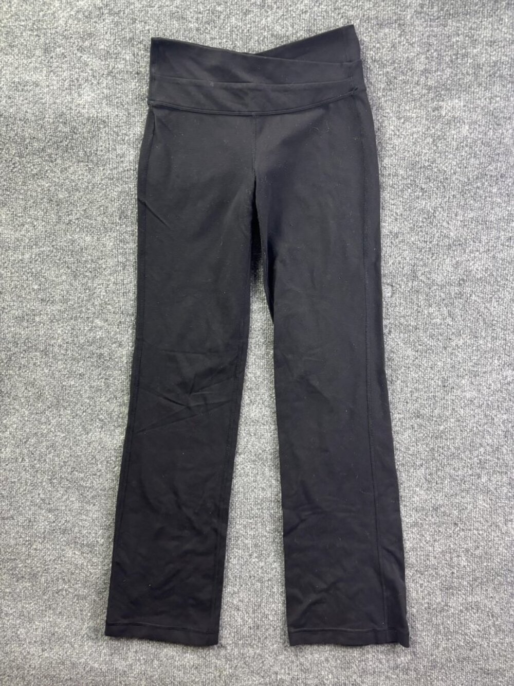 Lululemon Yoga Pants Womens 4 Black Bootcut Jersey Criss Cross Lounge Gym